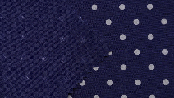 Navy Polka dot print cotton poplin