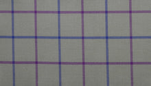  Blue and purple brushed tattersall cotton shirting fabric