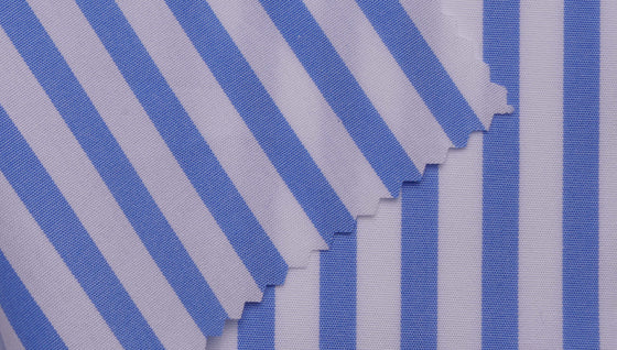 Blue butcher stripe 100% cotton shirting fabric