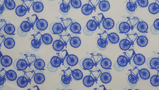 Bicycle print cotton shirting poplin fabric.