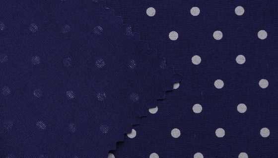 Navy Polka dot print cotton poplin