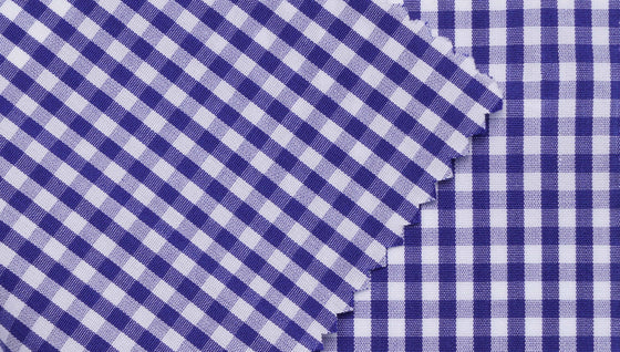 Navy Gingham cotton poplin