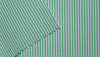 Green pencil stripe cotton shirting fabric
