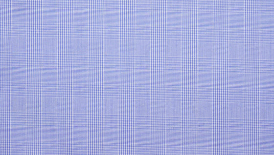 Blue Prince of Wales Check shirting 100% cotton fabric