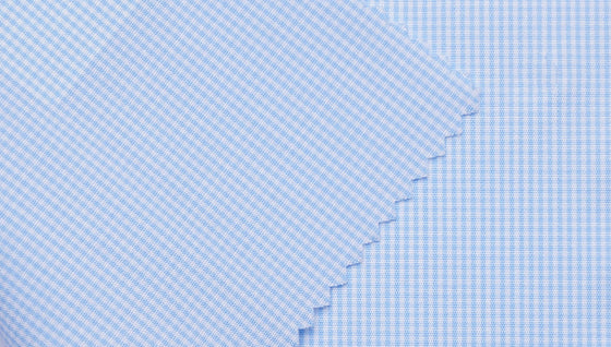 Sky blue houndstooth 100% cotton shirting fabric