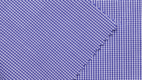 Navy blue houndstooth 100% cotton shirting fabric