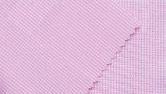 Pink houndstooth 100% cotton shirting fabric