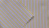 Yellow and Navy stripe cotton shirting fabric