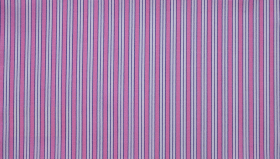 Pink and Navy stripe cotton shirting fabric