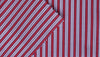 Red and Navy stripe cotton shirting fabric