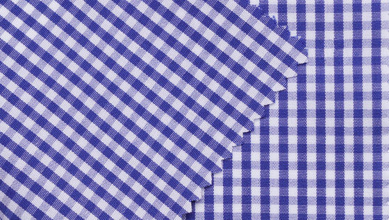 Navy Gingham Check shirting fabric