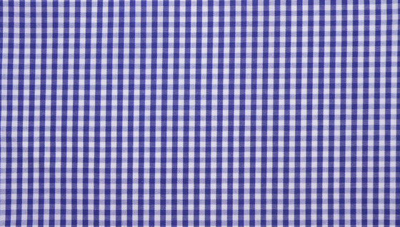 Blue Gingham cotton shirting fabric.