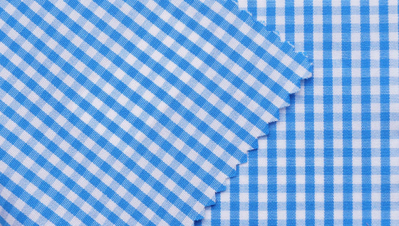 Turquoise Gingham Check shirting fabric