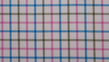  Pink and Olive Brushed Cotton country check tattersall fabric