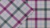 Green and magenta brushed tattersall cotton shirting fabric