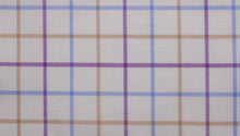  Blue and Plum Brushed Cotton country check tattersall fabric