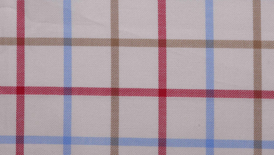Blue and Red Brushed Cotton country check tattersall fabric