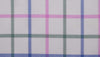Blue pink and green brushed tattersall cotton shirting fabric
