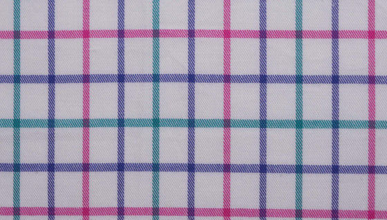 Pink and Navy Brushed Cotton country check tattersall fabric