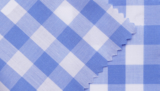 Blue Gingham Check shirting fabric