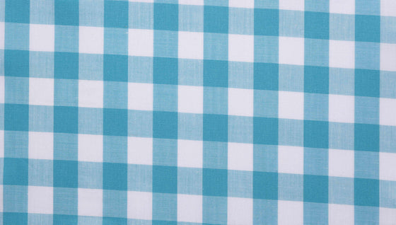 Teal Gingham Check shirting fabric