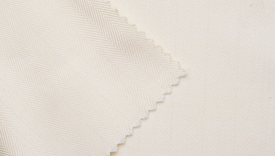 Cream herringbone cotton Shirting fabric