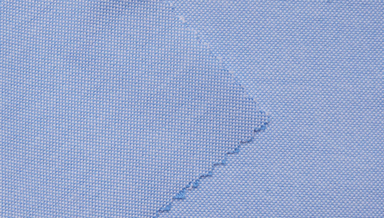 Blue Oxford cotton shirting fabric