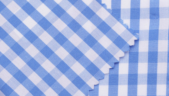 Blue Gingham Check shirting fabric