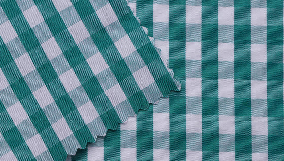 Green Gingham Check shirting fabric