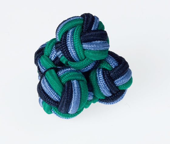 K77 - Navy / Green Knots